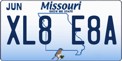 MO license plate XL8E8A
