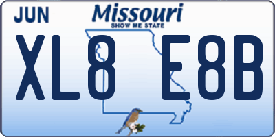 MO license plate XL8E8B