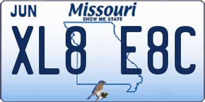 MO license plate XL8E8C