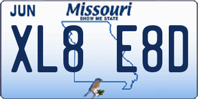 MO license plate XL8E8D