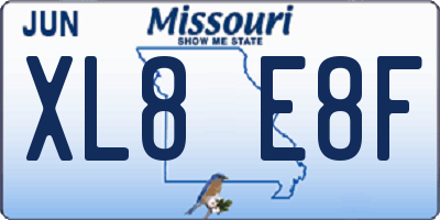 MO license plate XL8E8F