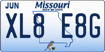 MO license plate XL8E8G