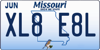 MO license plate XL8E8L