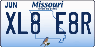 MO license plate XL8E8R