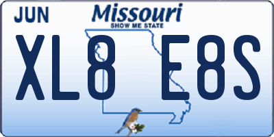 MO license plate XL8E8S