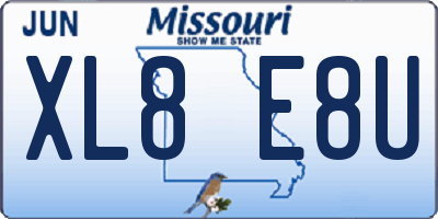 MO license plate XL8E8U