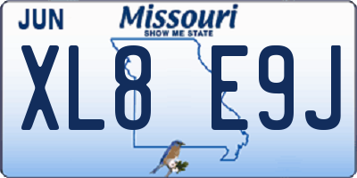 MO license plate XL8E9J