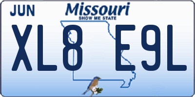 MO license plate XL8E9L