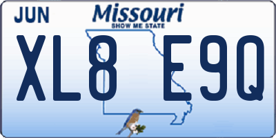 MO license plate XL8E9Q