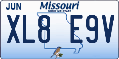 MO license plate XL8E9V