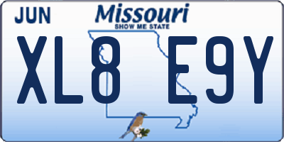 MO license plate XL8E9Y