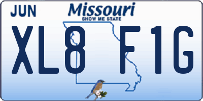 MO license plate XL8F1G