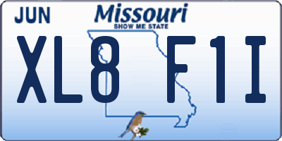 MO license plate XL8F1I