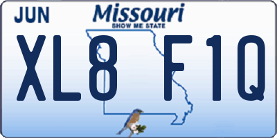 MO license plate XL8F1Q