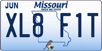 MO license plate XL8F1T