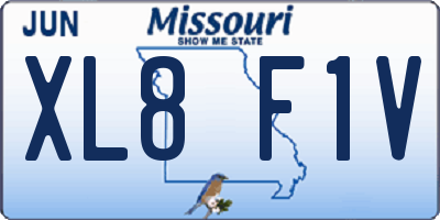 MO license plate XL8F1V