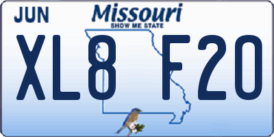 MO license plate XL8F2O