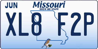 MO license plate XL8F2P
