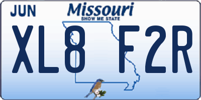 MO license plate XL8F2R