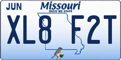 MO license plate XL8F2T