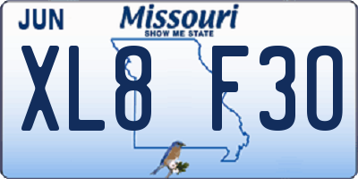 MO license plate XL8F3O