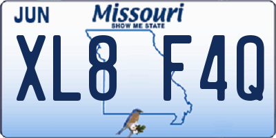MO license plate XL8F4Q
