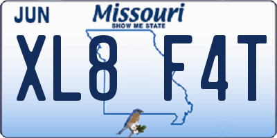 MO license plate XL8F4T