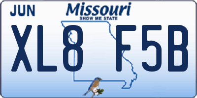 MO license plate XL8F5B