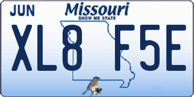 MO license plate XL8F5E