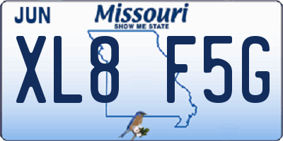 MO license plate XL8F5G