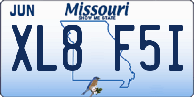 MO license plate XL8F5I