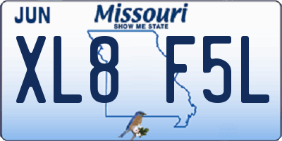 MO license plate XL8F5L