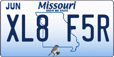 MO license plate XL8F5R
