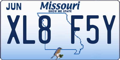 MO license plate XL8F5Y