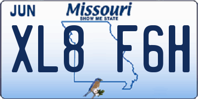 MO license plate XL8F6H