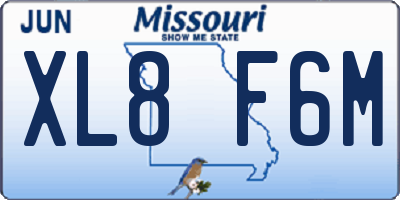 MO license plate XL8F6M