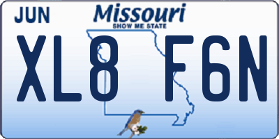 MO license plate XL8F6N