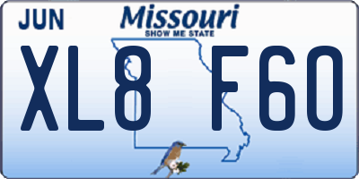 MO license plate XL8F6O