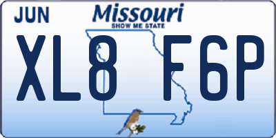 MO license plate XL8F6P