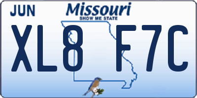 MO license plate XL8F7C