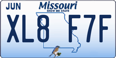 MO license plate XL8F7F