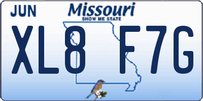 MO license plate XL8F7G