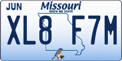 MO license plate XL8F7M