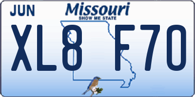 MO license plate XL8F7O