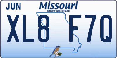 MO license plate XL8F7Q
