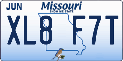 MO license plate XL8F7T
