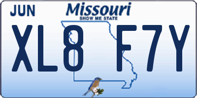MO license plate XL8F7Y
