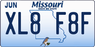 MO license plate XL8F8F