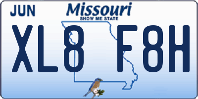 MO license plate XL8F8H