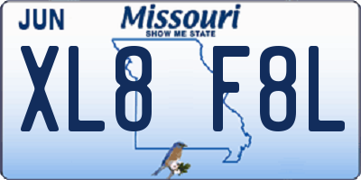 MO license plate XL8F8L